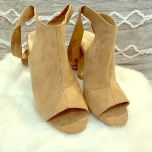 Tan Lace Up Heels